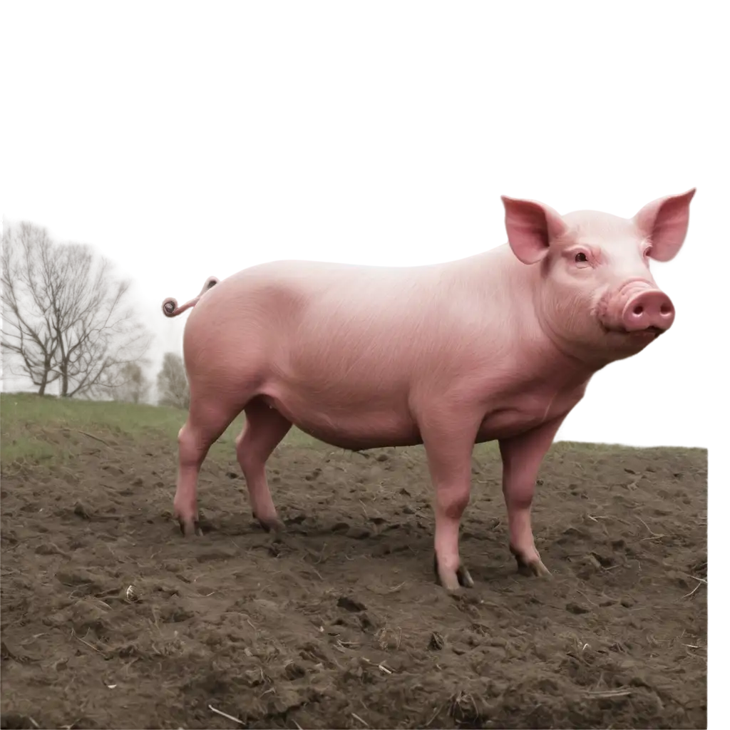 Extreme-Realism-and-Sharpness-PNG-Image-of-a-Pig-in-a-Rural-Environment