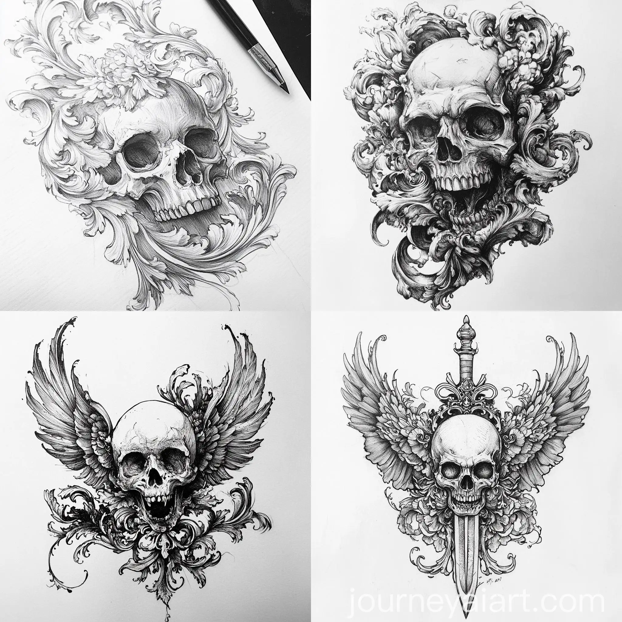Intricate-Engravings-Tattoo-Sketches