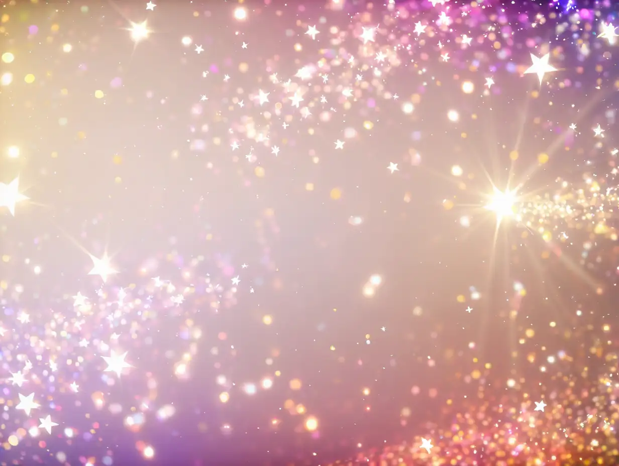 Digital Background with Multicolored Sparkling Lights and Stars