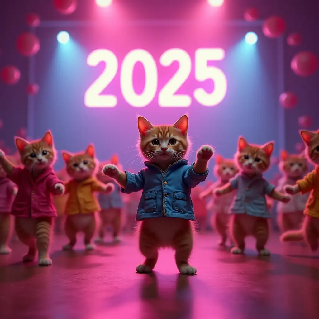 Cute-Cats-Dancing-on-Stage-in-Colorful-Clothes-with-Neon-2025-Lights