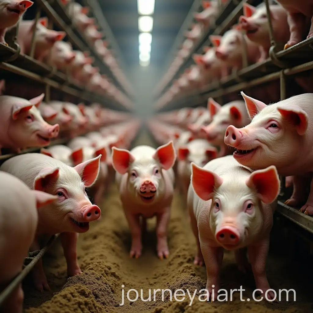 Intensive-Vertical-Pig-Farm-in-China-with-Angry-Pigs-Fighting-Farmer