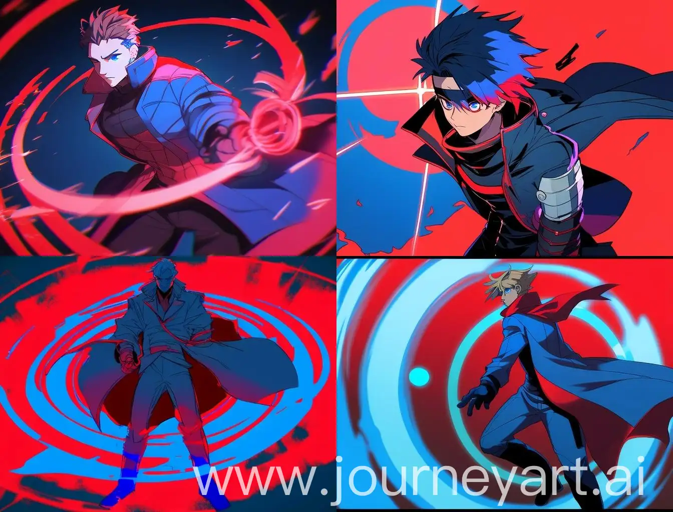 Anime-Style-Man-in-Red-Coat-with-Blue-Circle-Background