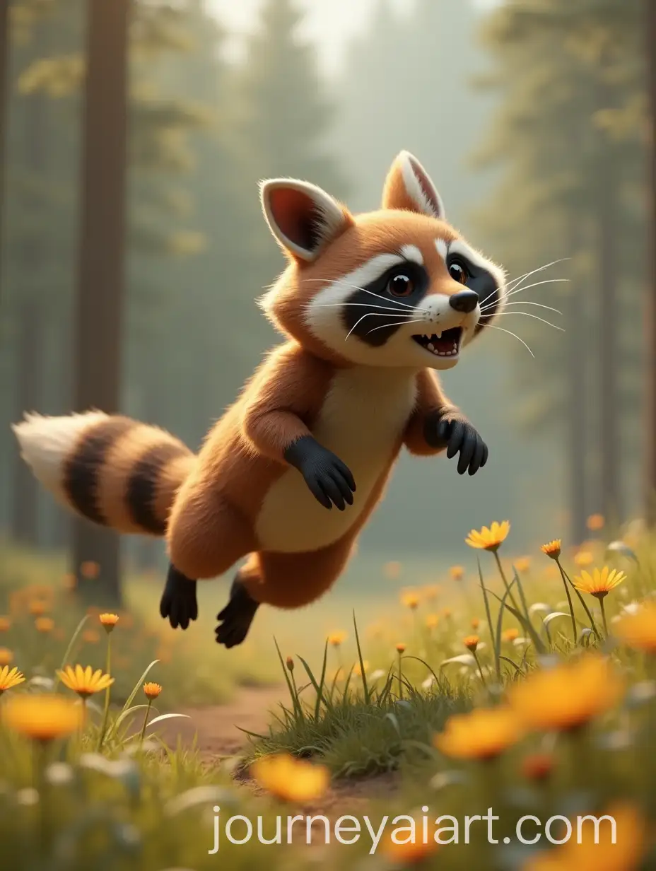 3D-Animated-Raccoon-JumpAI-Art-Prompt-Expansioning-Across-Glade-Overtaking-Fox-Hare-and-Wolf