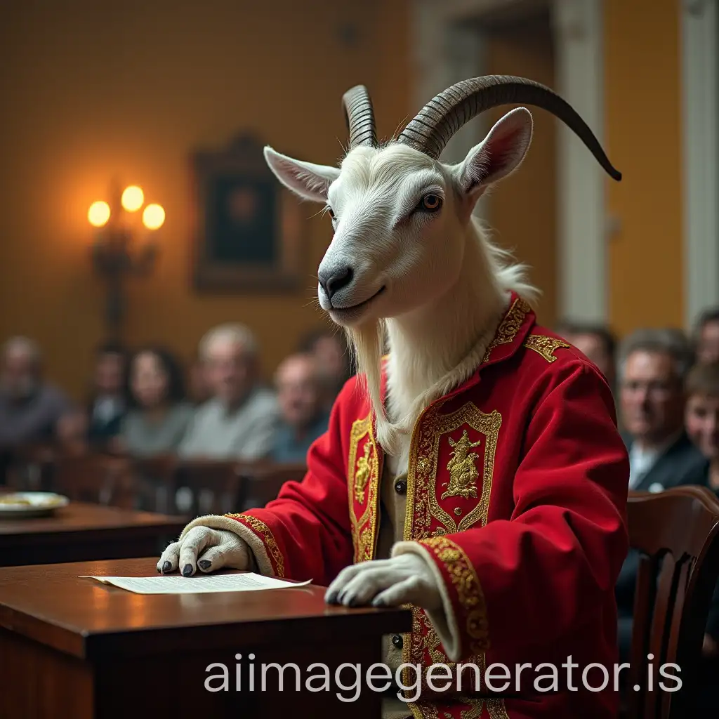 Goat-Exercising-as-Mayor-in-Masquefa-Town-Hall