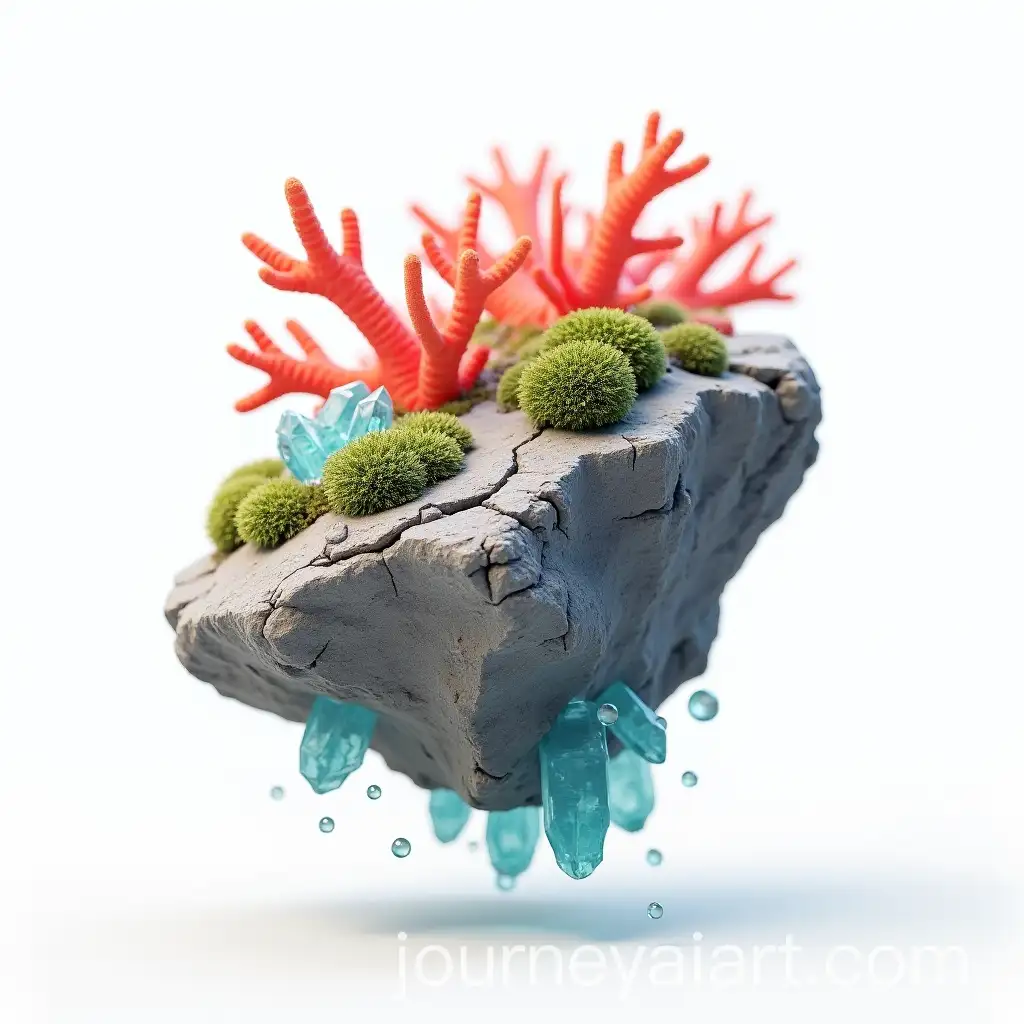 Floating-Rugged-Stone-Fragment-Encrusted-with-Coral-and-Crystals