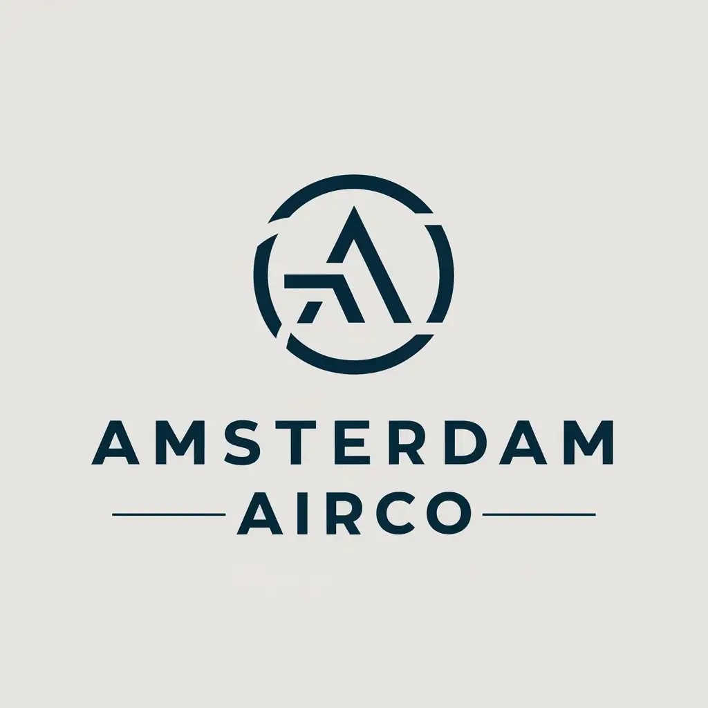 a vector logo design,with the text "Amsterdam Airco", main symbol:Airconditioning with Amsterdam logo,Minimalistic,be used in Construction industry,clear background