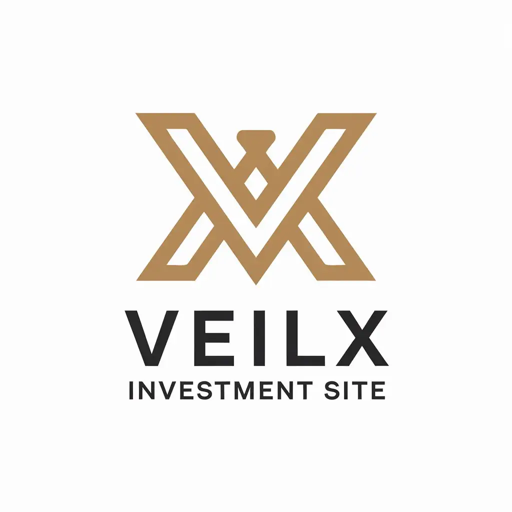 a vector logo design,with the text "investment site", main symbol:VeilX,Moderate,clear background