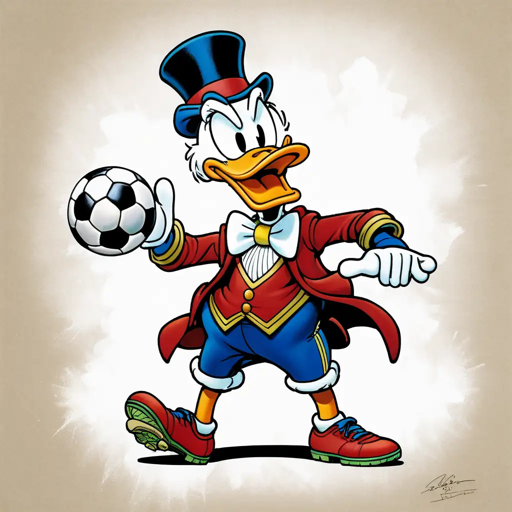 Scrooge McDuck Soccer Player Portrait