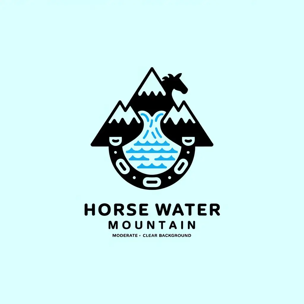 LOGO-Design-For-Horse-Water-Mountain-Mountain-and-Water-Symbol-with-Clear-Background