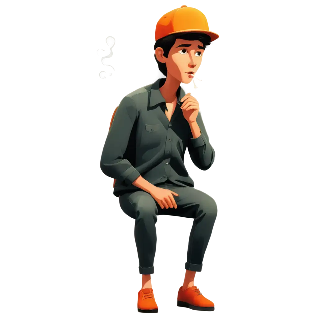 Cartoon-of-Person-Smoking-HighQuality-PNG-for-Creative-Projects