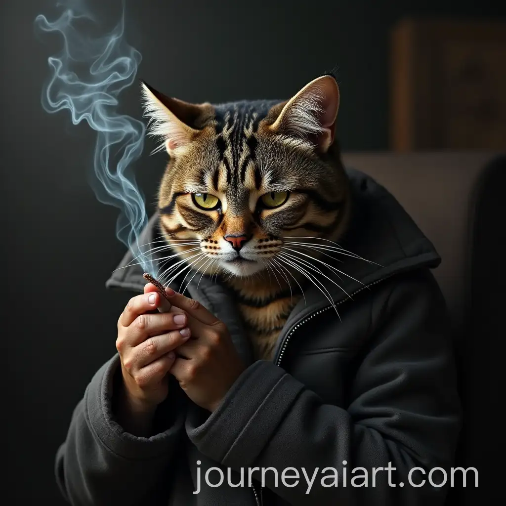 Sad-and-Lonely-CatBoomer-Smoking-a-Cigarette-Depicting-a-Struggling-Life