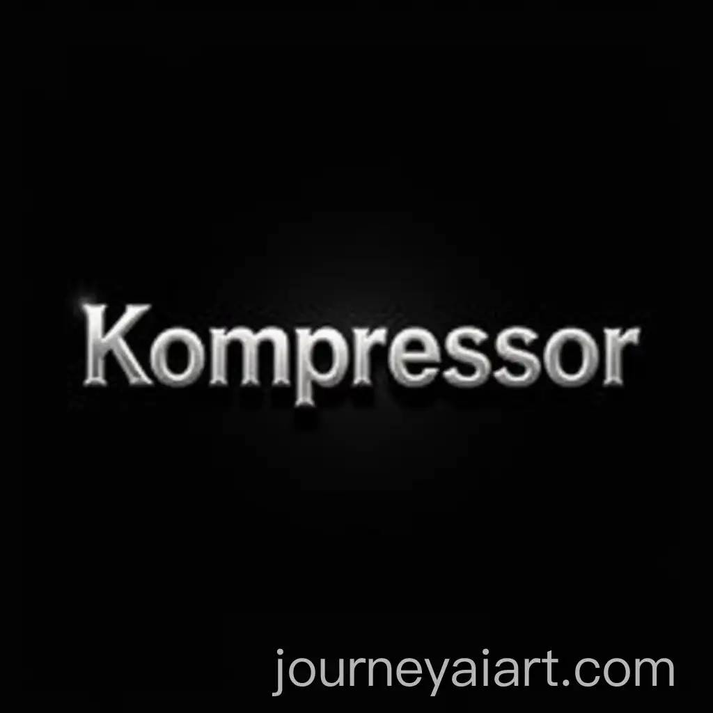 Kompressor-Logo-with-Glass-Letters-on-Black-Background