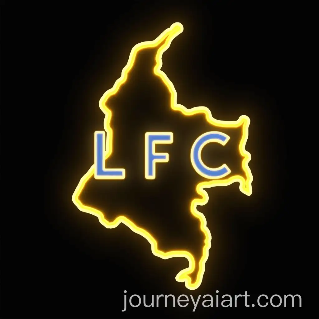 Colombia-Map-Logo-with-Bright-Yellow-Illumination-and-LFC-Letters-in-Blue-and-White-Inside-a-Circle