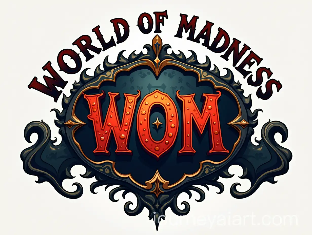 World-of-Madness-Logo-Featuring-WOM-Slogan-for-Board-Game