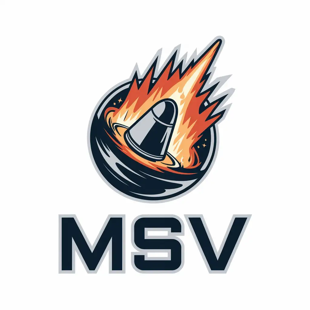 LOGO Design for MSV Entry Capsule Surrounded by Fire Plasma and Shock Bow in a Technology Industry Theme