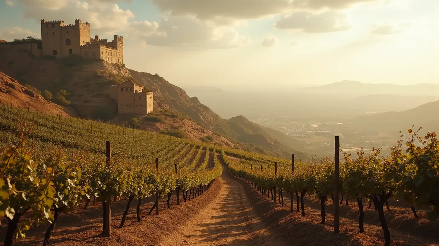 Desolate Biblical Era Vineyard on Mountainous Terrain