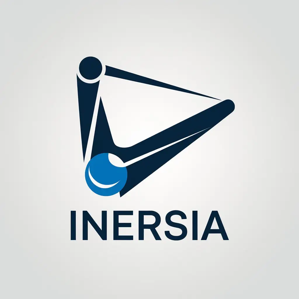 a vector logo design,with the text "Inersia", main symbol:Slingshot or ball,Minimalistic,be used in Technology industry,clear background