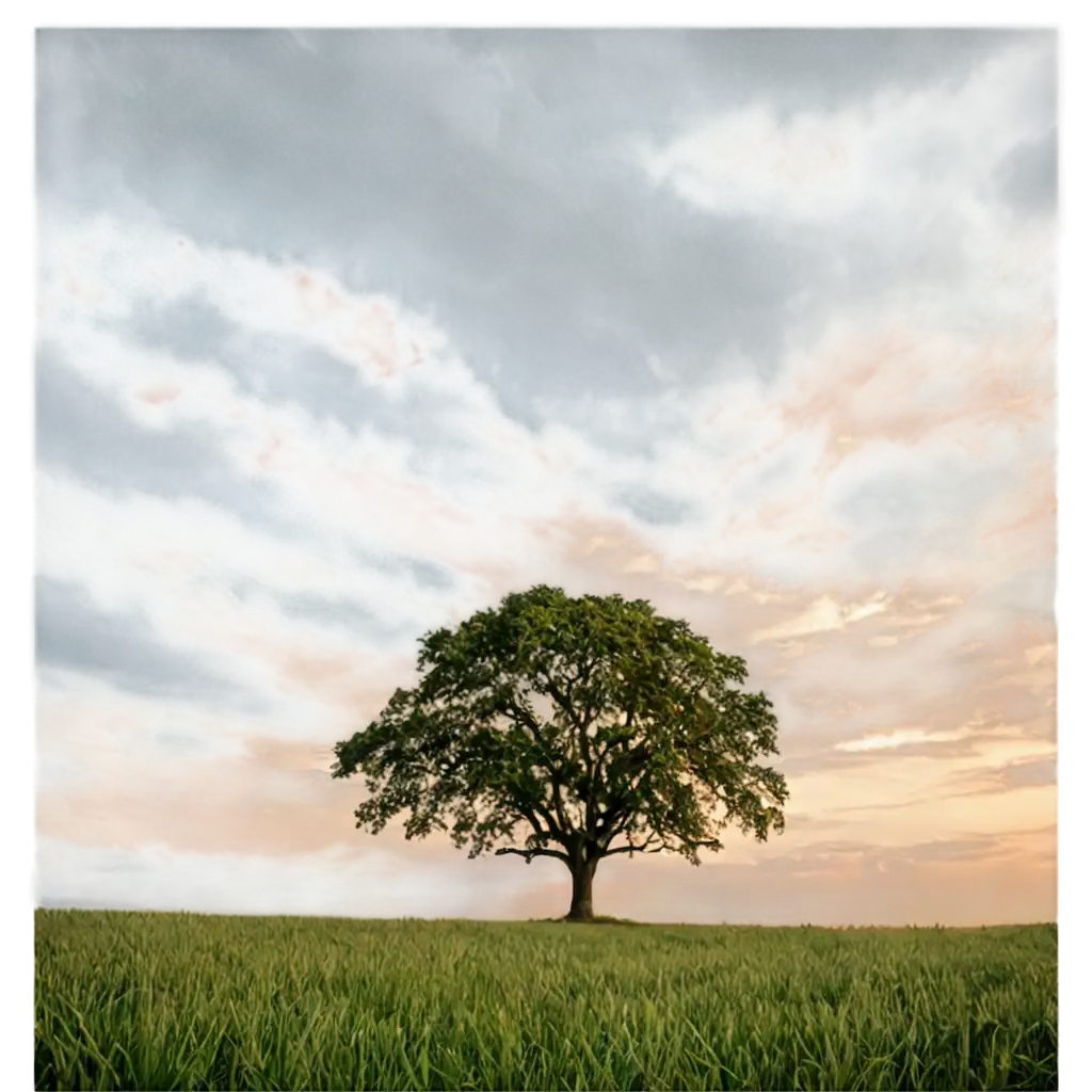 Vibrant-Tree-in-Sunset-PNG-Image-Serene-Nature-Scene-with-Cloudy-Sky