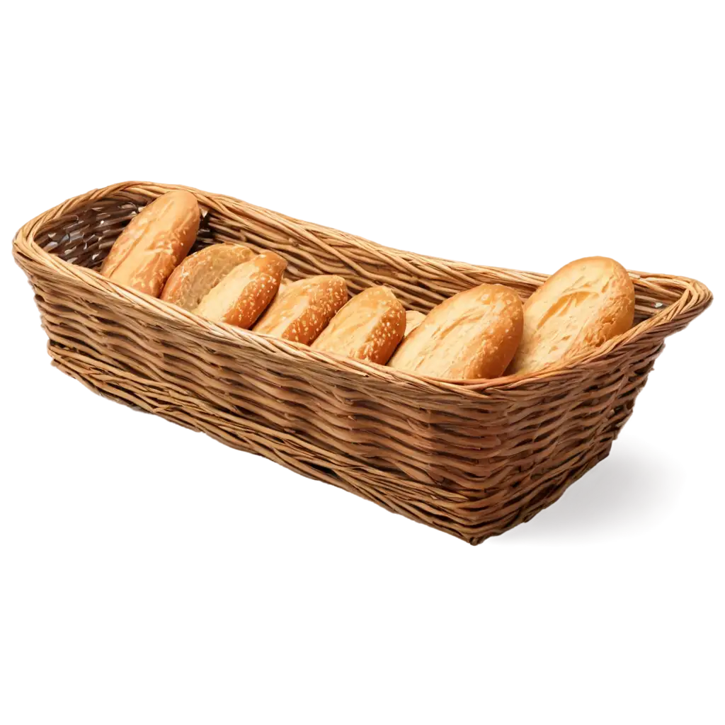 French-Bread-Basket-PNG-Artistic-Representation-of-Freshly-Baked-Bread