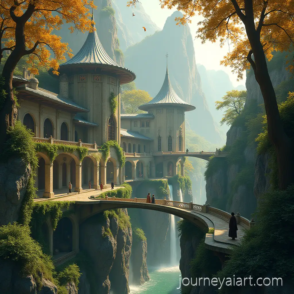 Breathtaking-ElElven-Sanctuary-Landscapeven-Sanctuary-in-a-Lush-Mountainous-Valley-at-Twilight