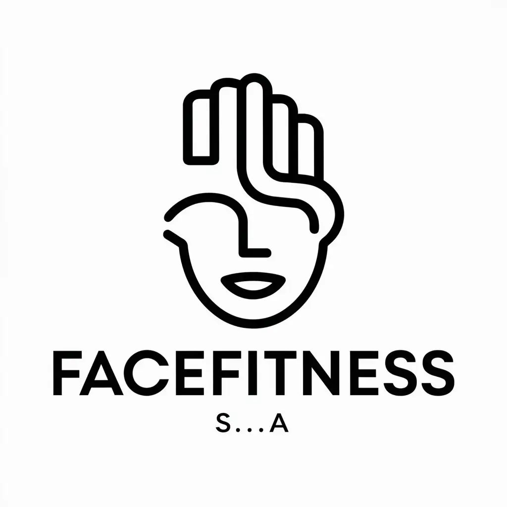 a vector logo design,with the text "FaceFitness S.S.A", main symbol:Face with hand on it,Moderate,be used in Sports Fitness industry,clear background