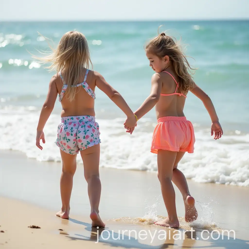 Girls-Playing-Together-on-the-Beach