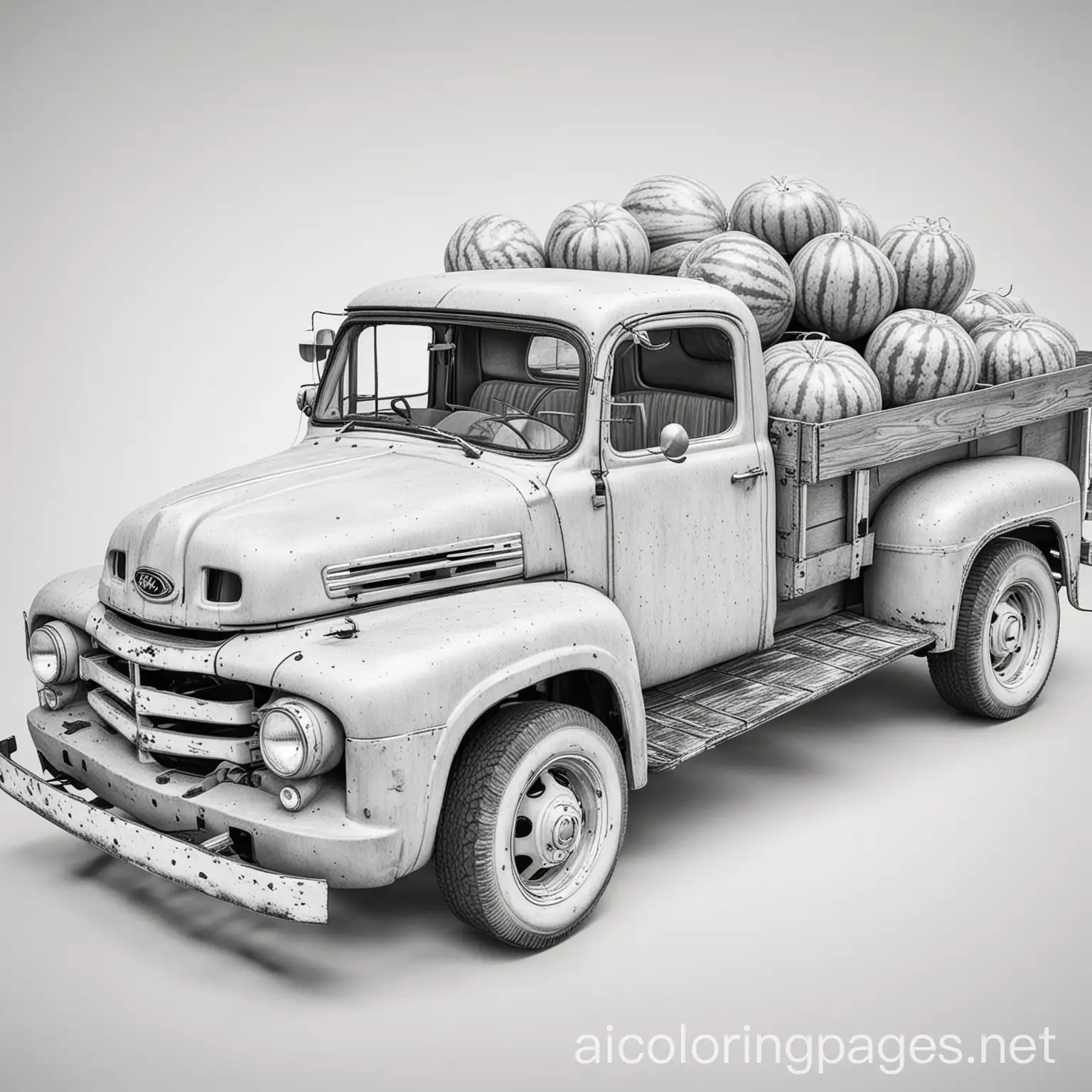 Old-Ford-Truck-with-Watermelons-Coloring-Page