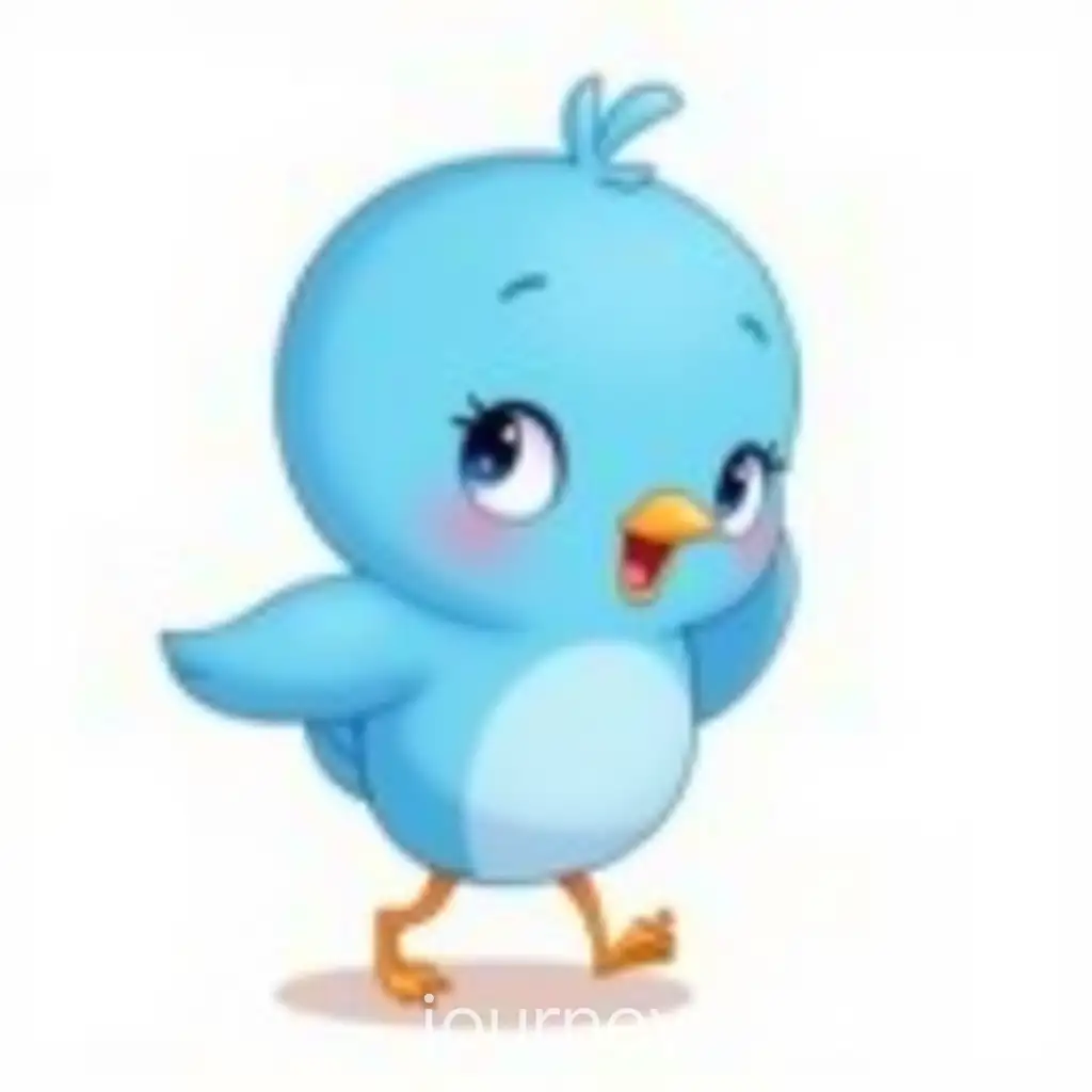 Little-Blue-Bird-Walking-Disney-Style-Illustration