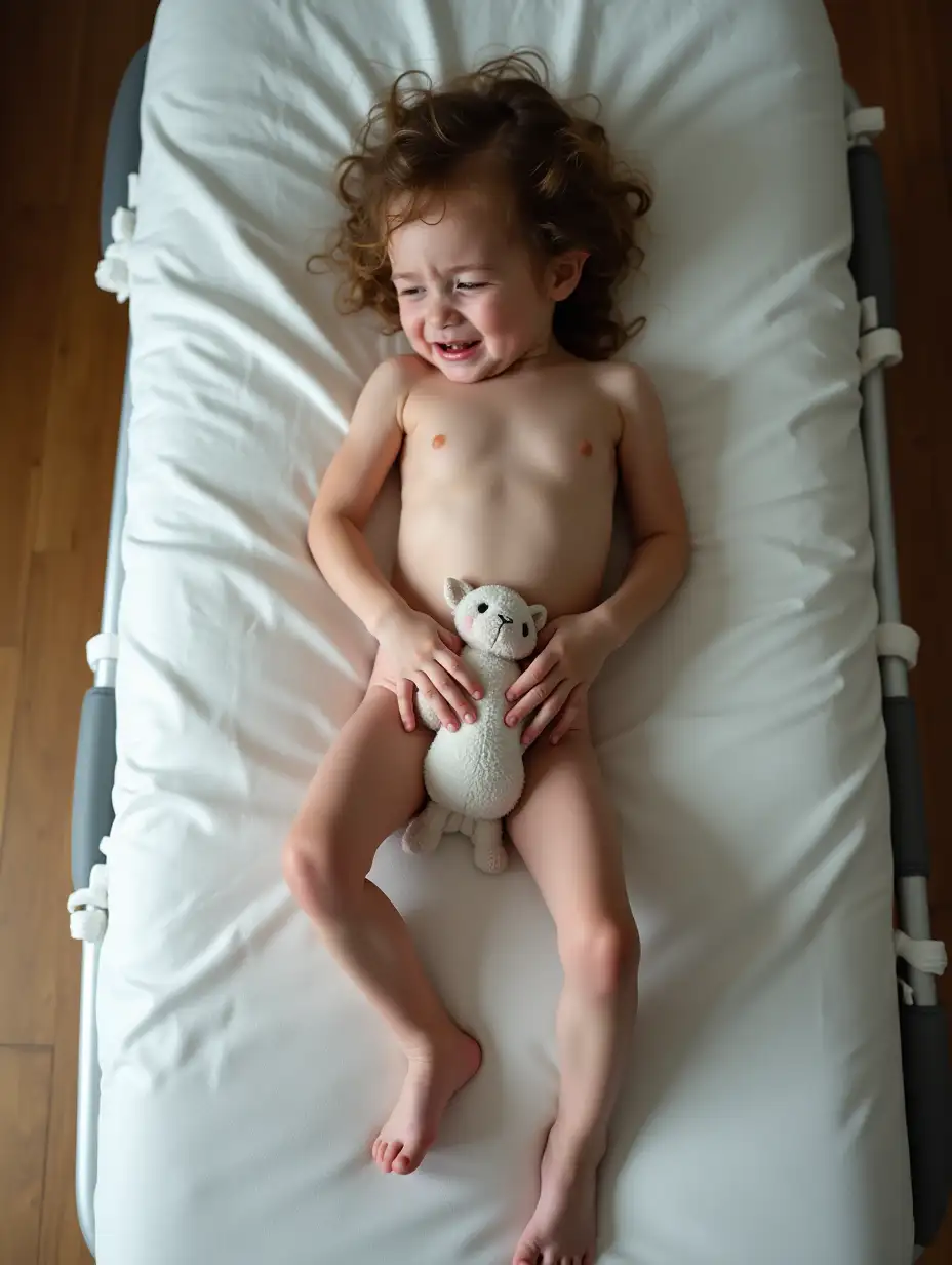 Pale-Skinny-Girl-Crying-on-Massage-Table-Holding-Stuffed-Animal