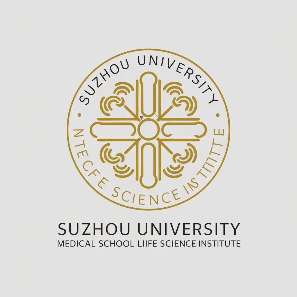 a vector logo design,with the text "SuZhou University Medical School Life Science Institute", main symbol:Circular, symmetrical, medical, culture,Moderate,be used in Education industry,clear background