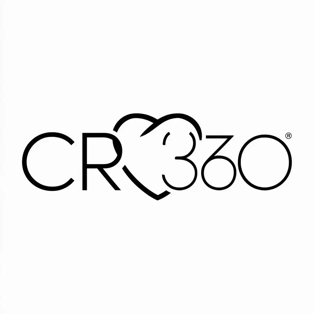 a logo design,with the text "CR360", main symbol:heart,Minimalistic,be used in Medical Dental industry,clear background