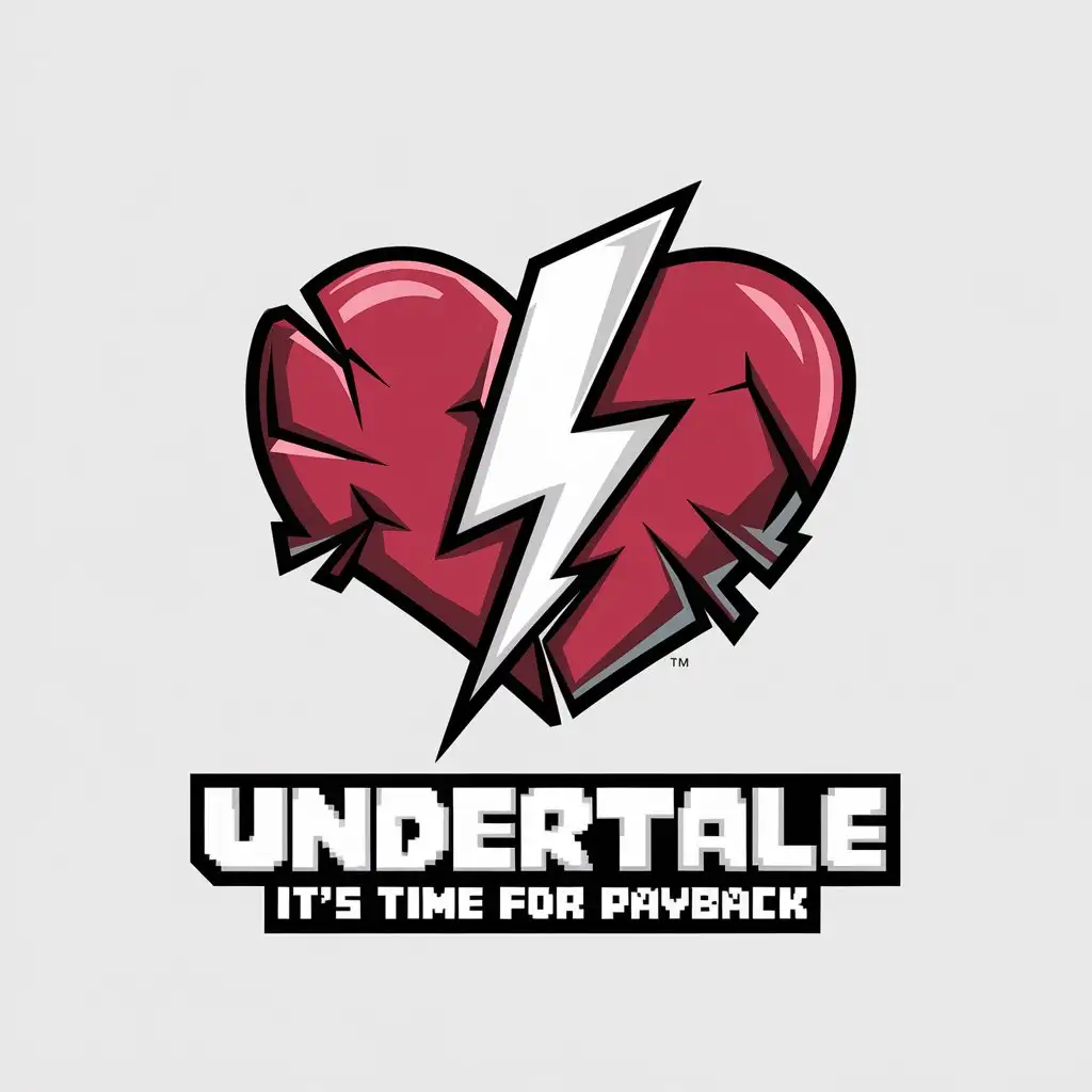 LOGO Design for Undertale Its Time for Payback Vector Design with Heart and Trident Symbol