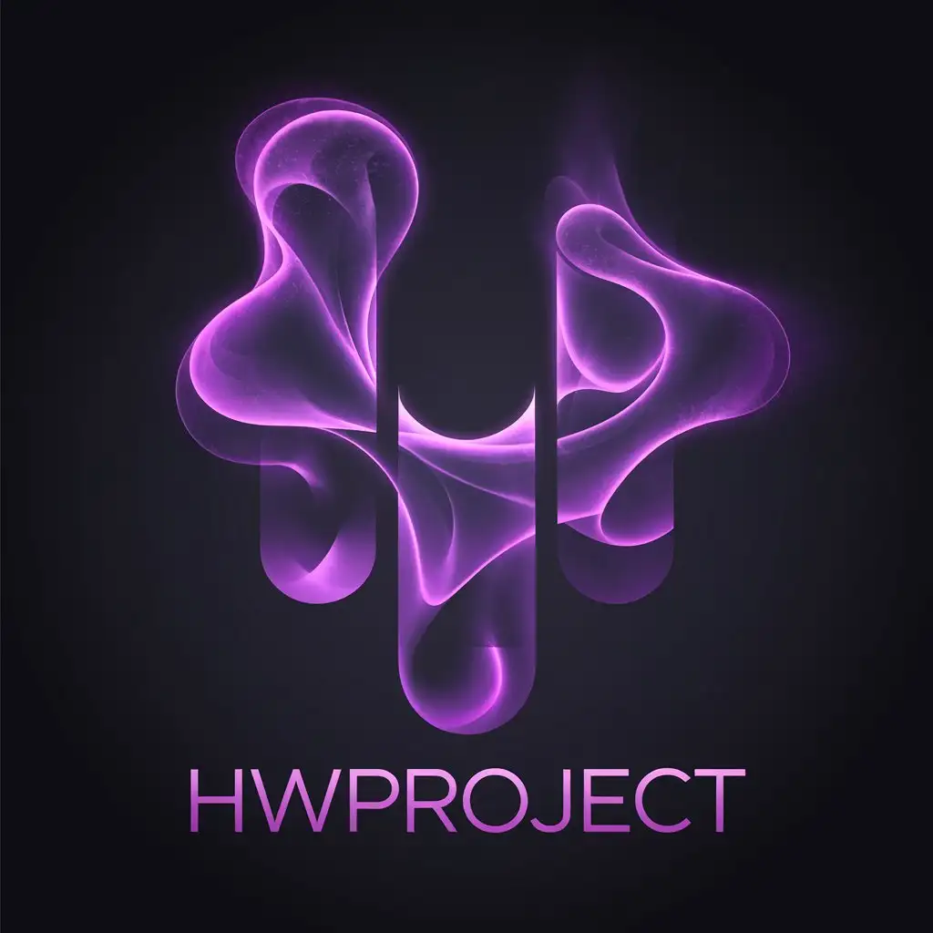 LOGO Design for HWProject Futuristic Purple Vapor Cloud with Abstract Shapes for Game Development Studio