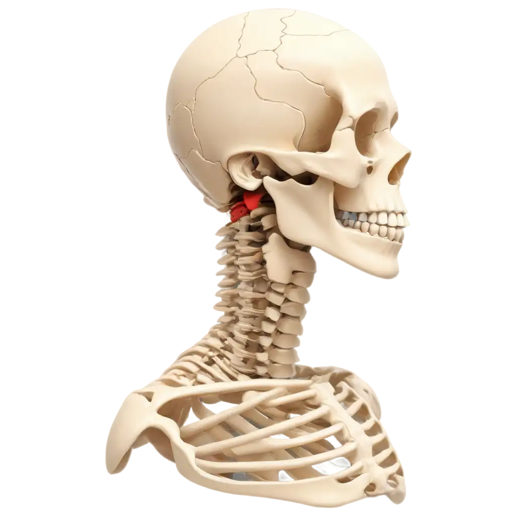 Detailed-3D-Anatomical-PNG-Illustration-of-Human-Cervical-Spine-with-Highlighted-Vertebrae