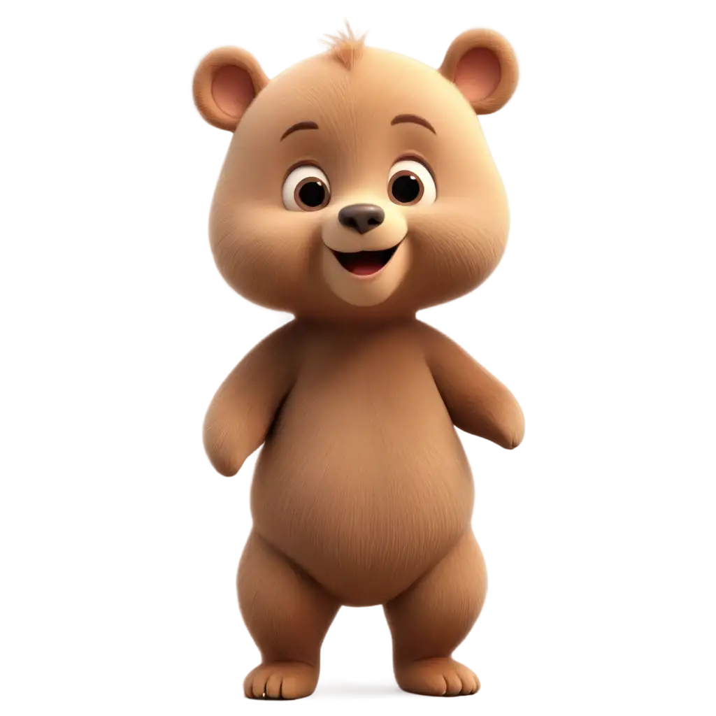 3D 4k cute bear baby cute smile background natural beauty