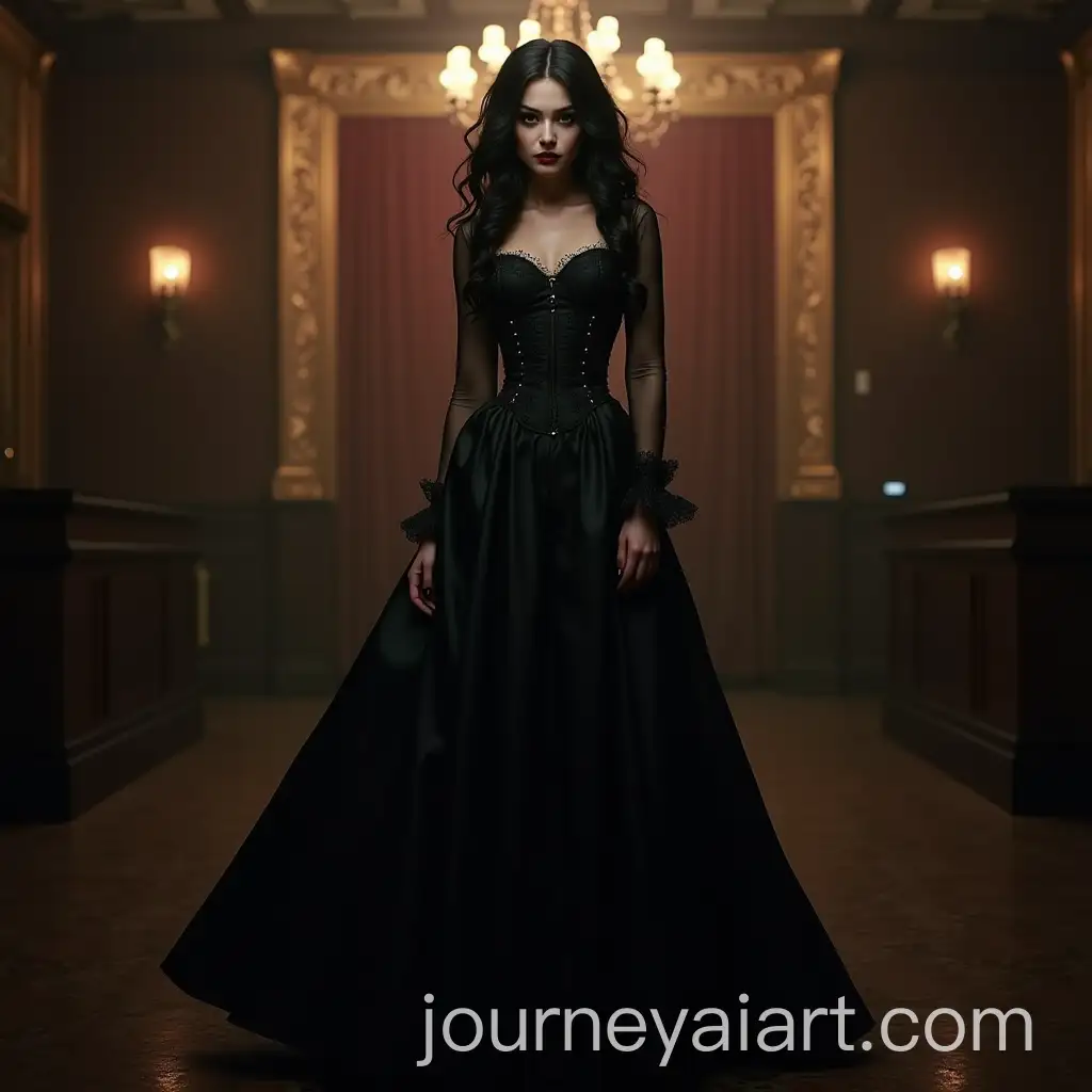Female-Vampire-in-Victorian-Dress-at-Vaudeville-Theatre