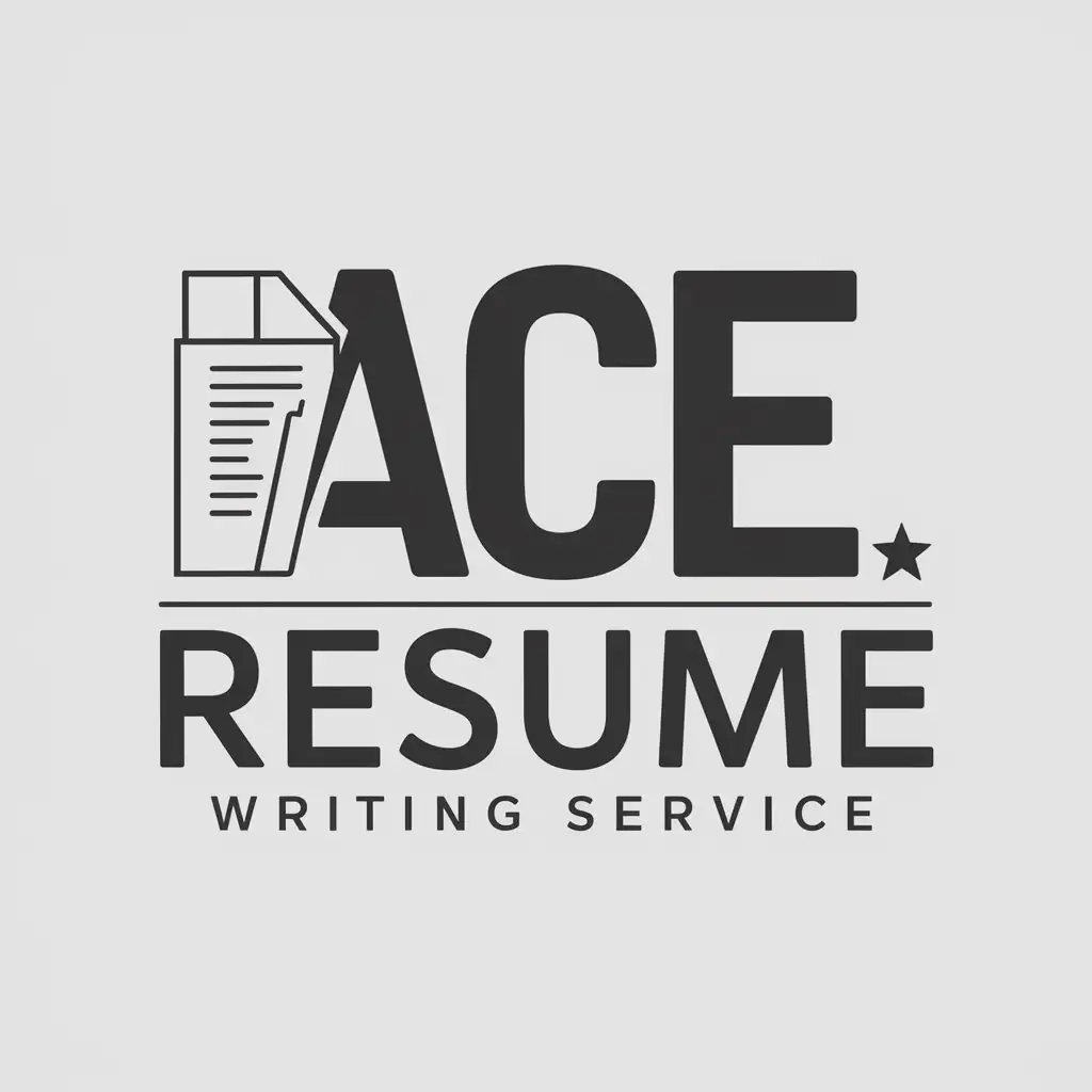 a vector logo design,with the text "Ace Resume Writing Service", main symbol:document,complex,clear background