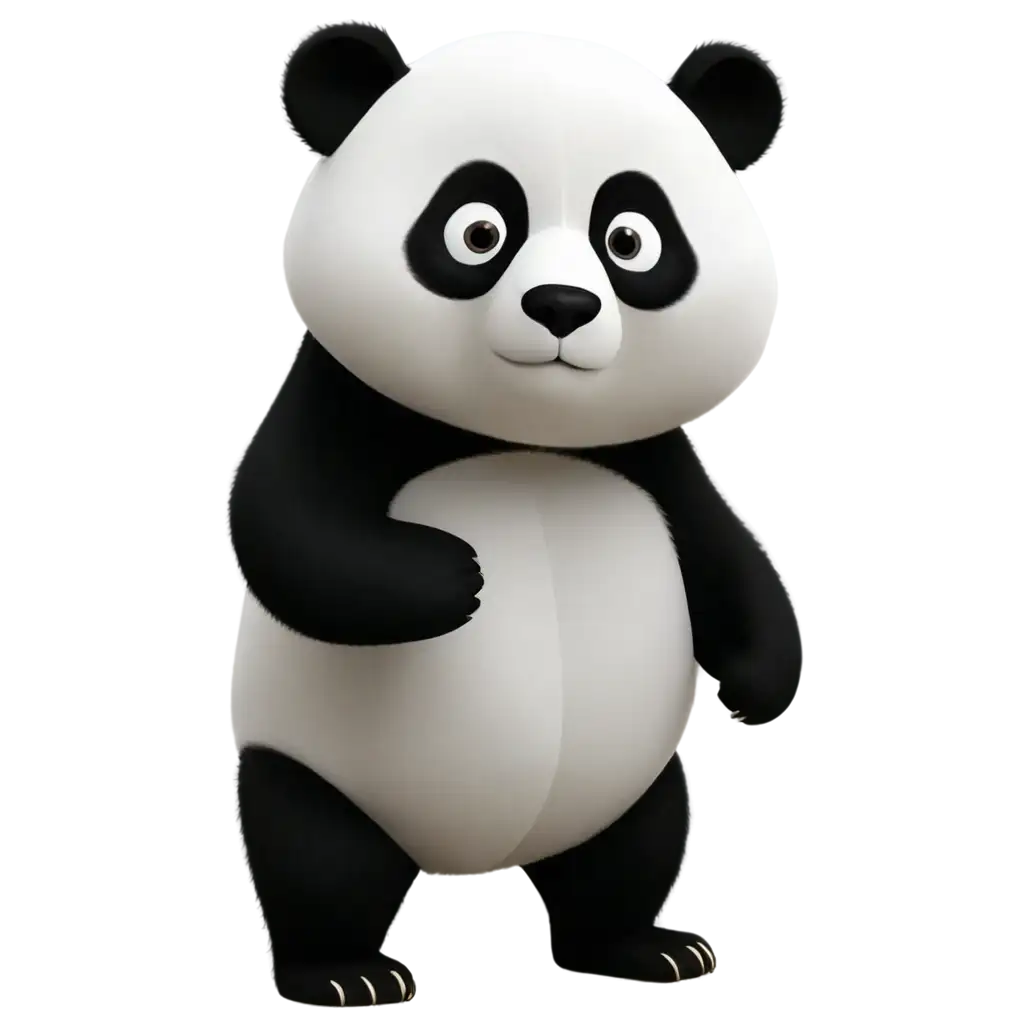 White-Panda-PNG-Image-2D-Drawing-Style-for-Versatile-Use