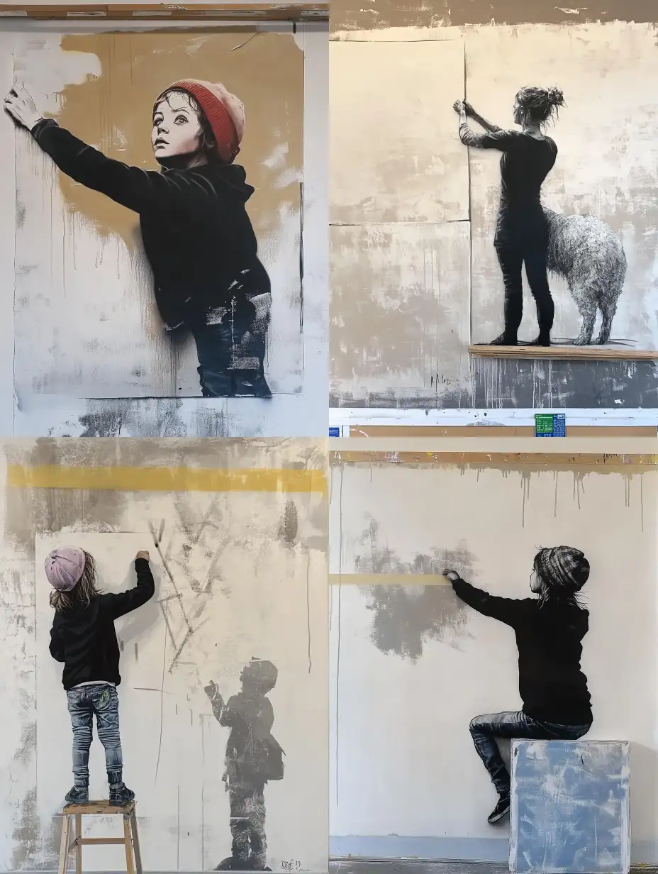 Photorealistic-Banksy-Artwork-on-Urban-Wall-in-Extreme-Detail