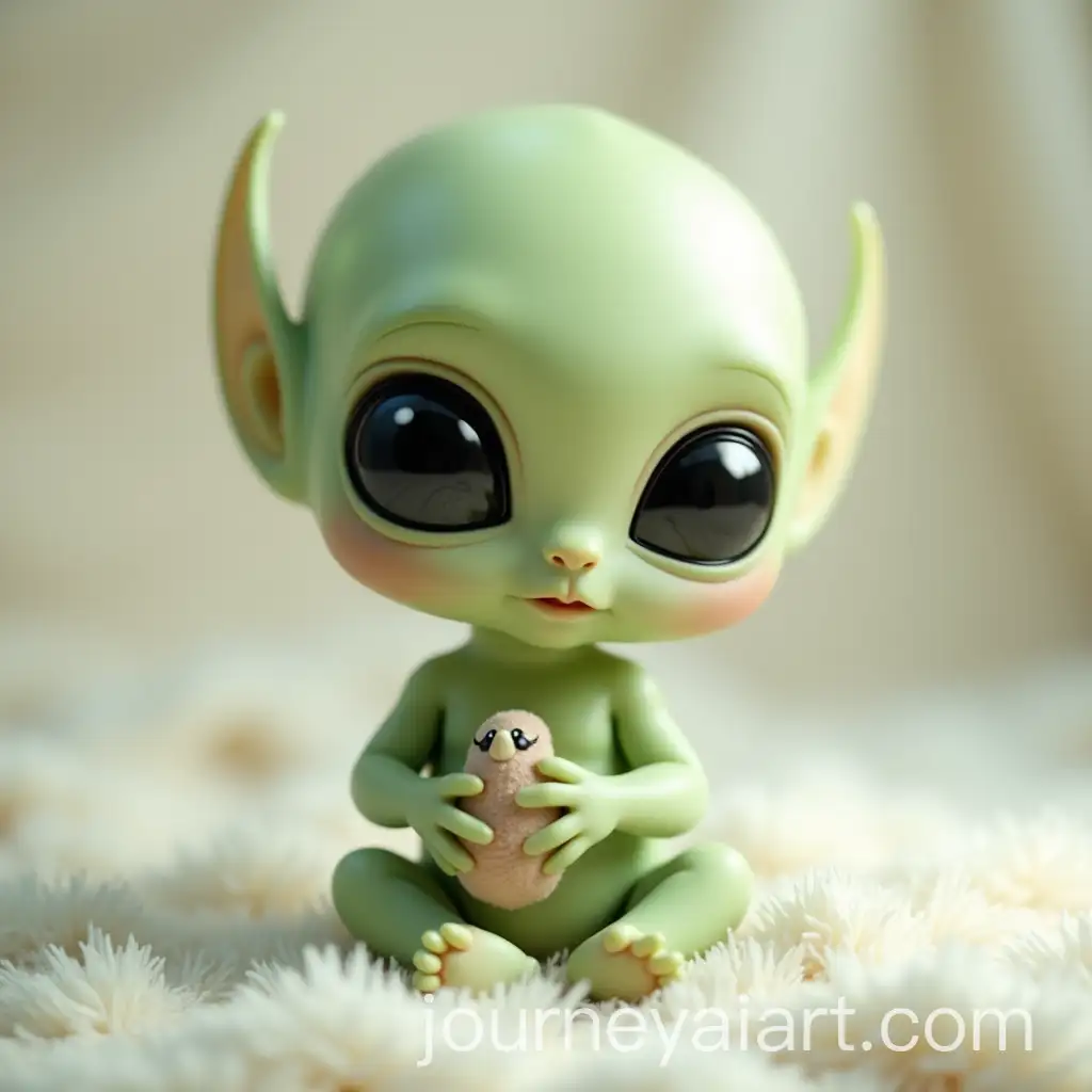 Adorable-Alien-Baby-Sitting-on-Soft-Blanket-withAI-Image-Prompt-Expansion-Plush-Toy