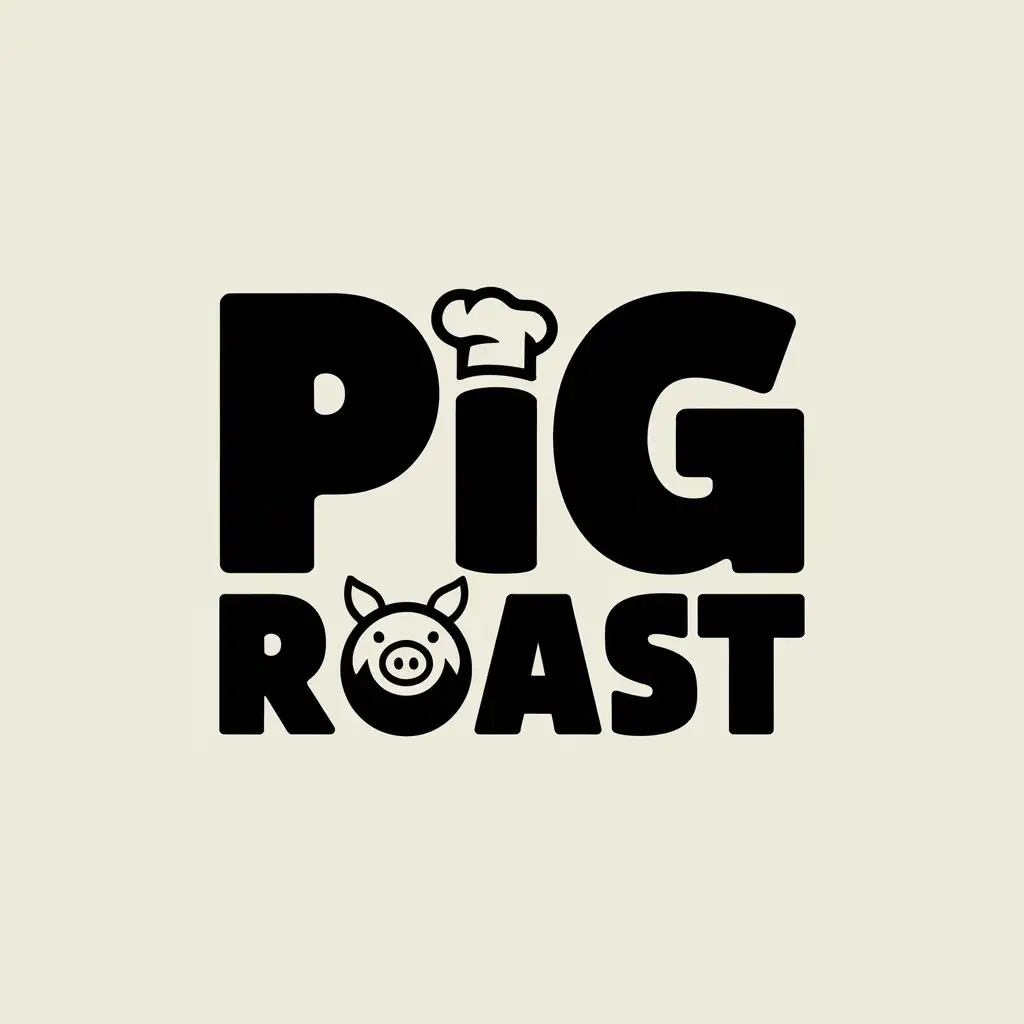 a vector logo design,with the text "pig roast", main symbol:pig,Moderate,clear background