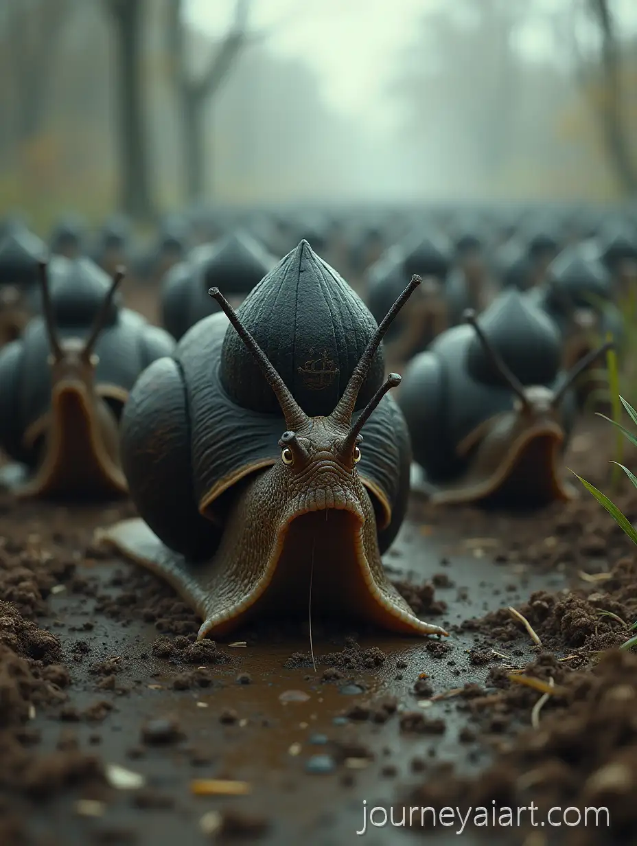 Giant-Mutant-Snails-in-Gothic-WarhammerGiant-mutant-snails-army-Battle-with-Lawn-Mower-Weapons