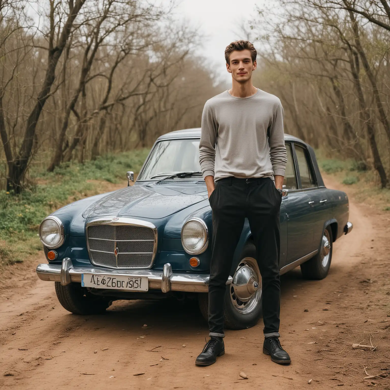 Tall-Handsome-Man-with-Afford-Cars-Exuding-Wealth-and-Style