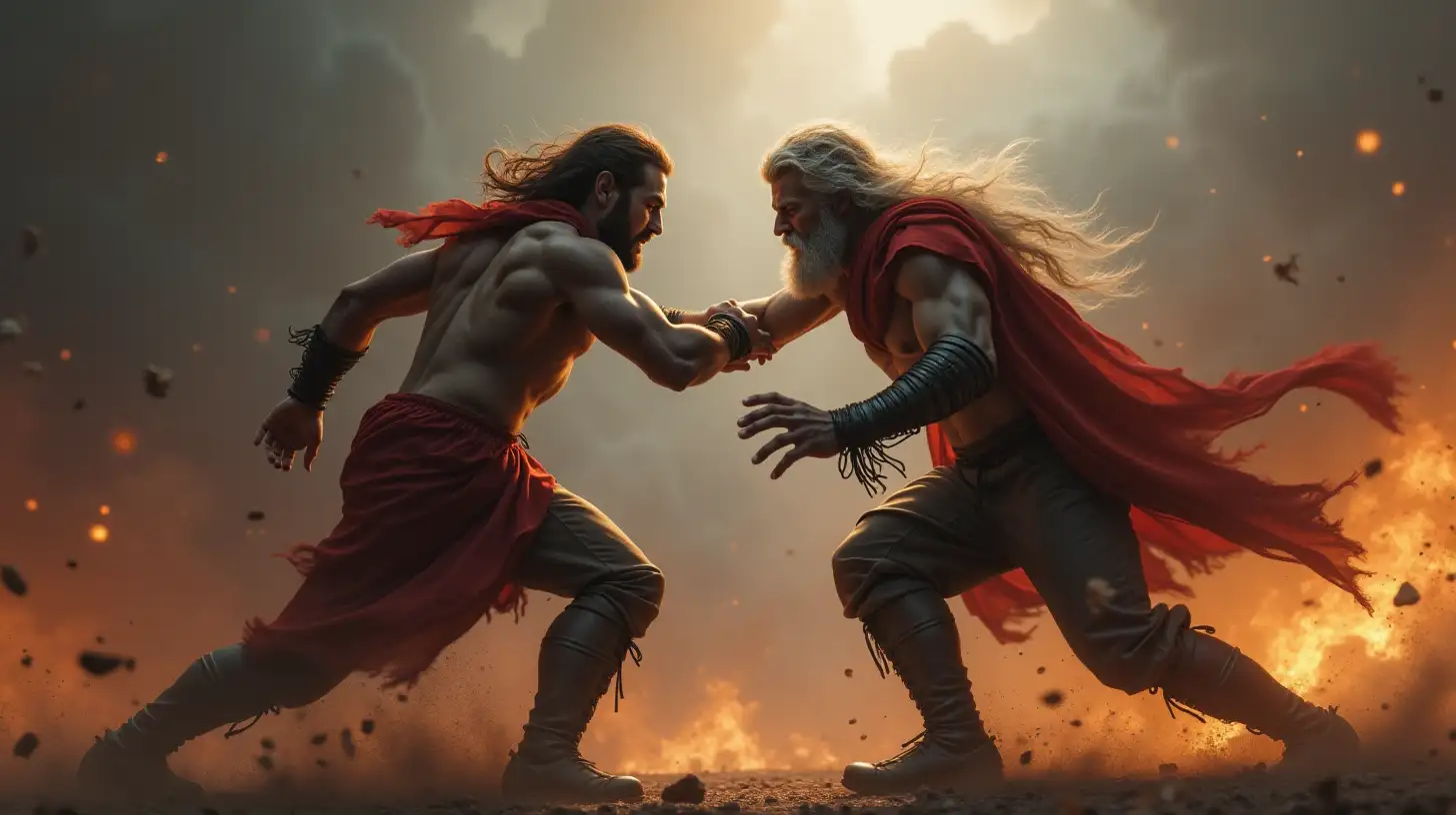 Dramatic Battle Between Two Brothers in a Dynamic Setting