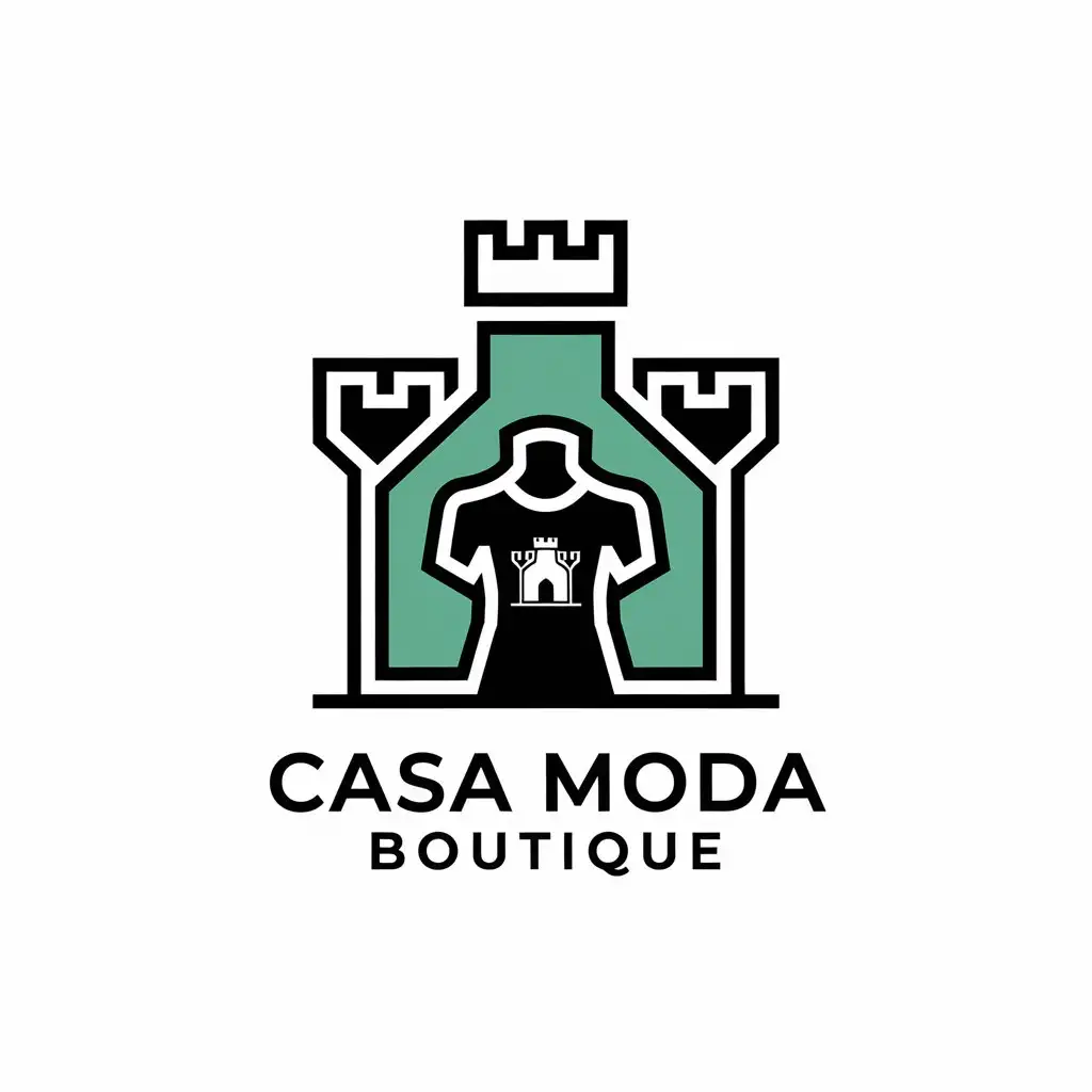 LOGO Design for CASA MODA Boutique Vector Design with Castel Mens Clothing and TShirt Theme