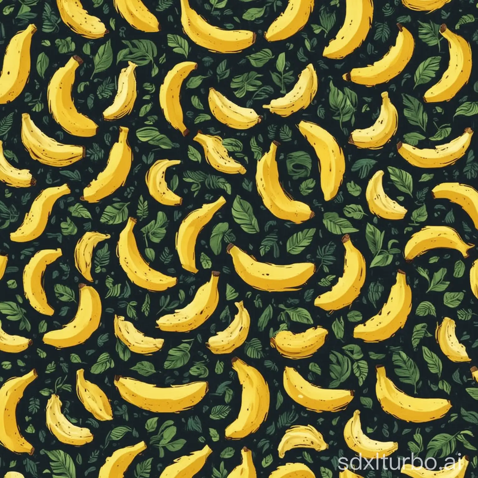 Flat pattern wallpaper, pattern is a banana