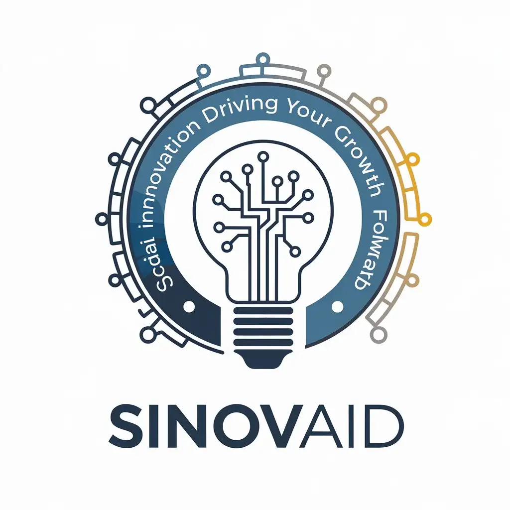 a vector logo design,with the text "SINOVAID", main symbol:Social Innovation Driving Your Growth Forward,Moderate,be used in Technology industry,clear background