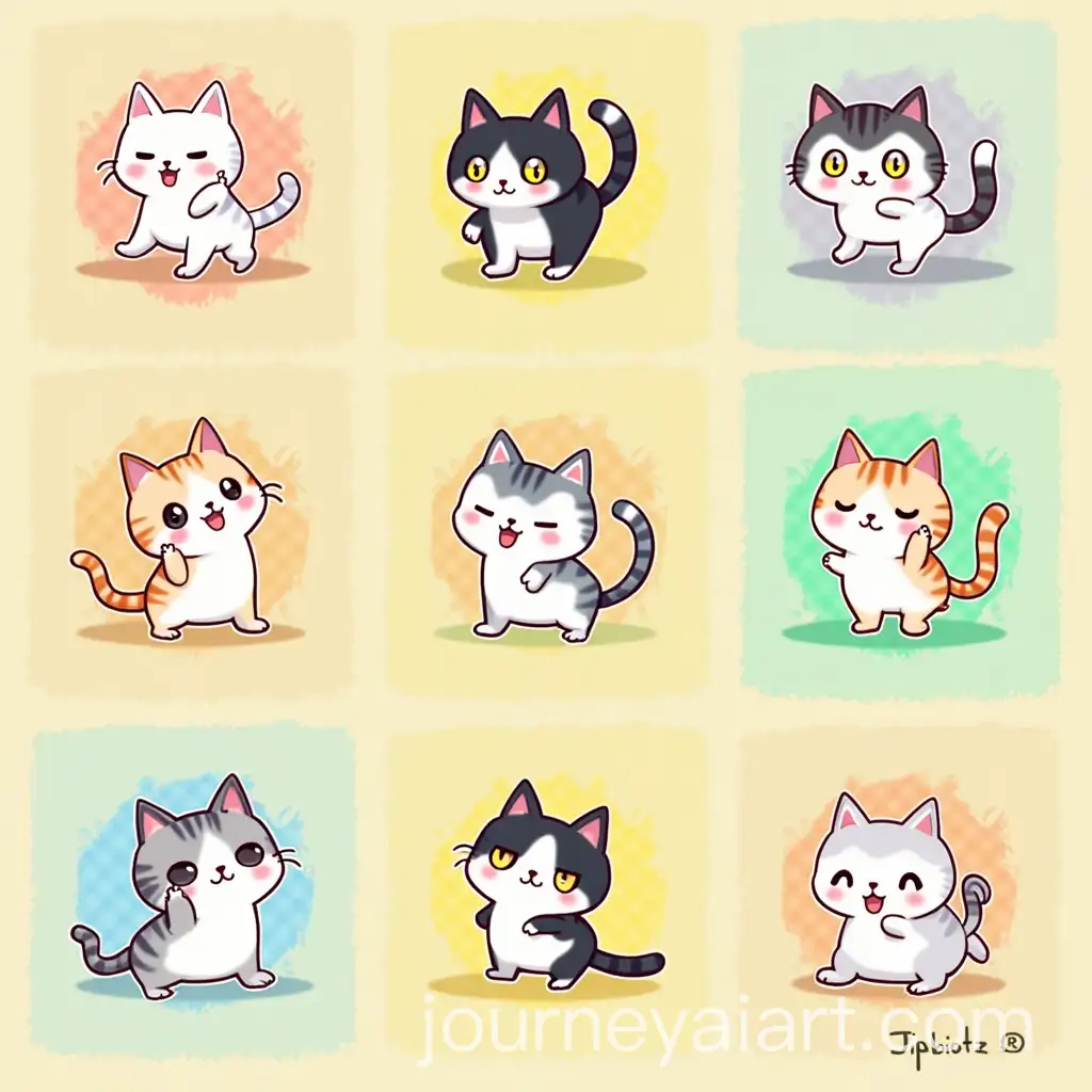 Playful-Cat-Jibbitz-Designs-with-Colorful-Backgrounds