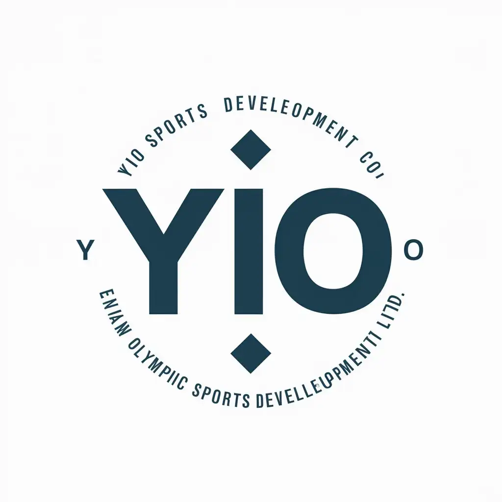 a vector logo design,with the text "YIO sports development co,Ltd.  Evian Olympic Sports Development Company,Ltd.", main symbol:靶 Y I O,Moderate,be used in Sports Fitness industry,clear background