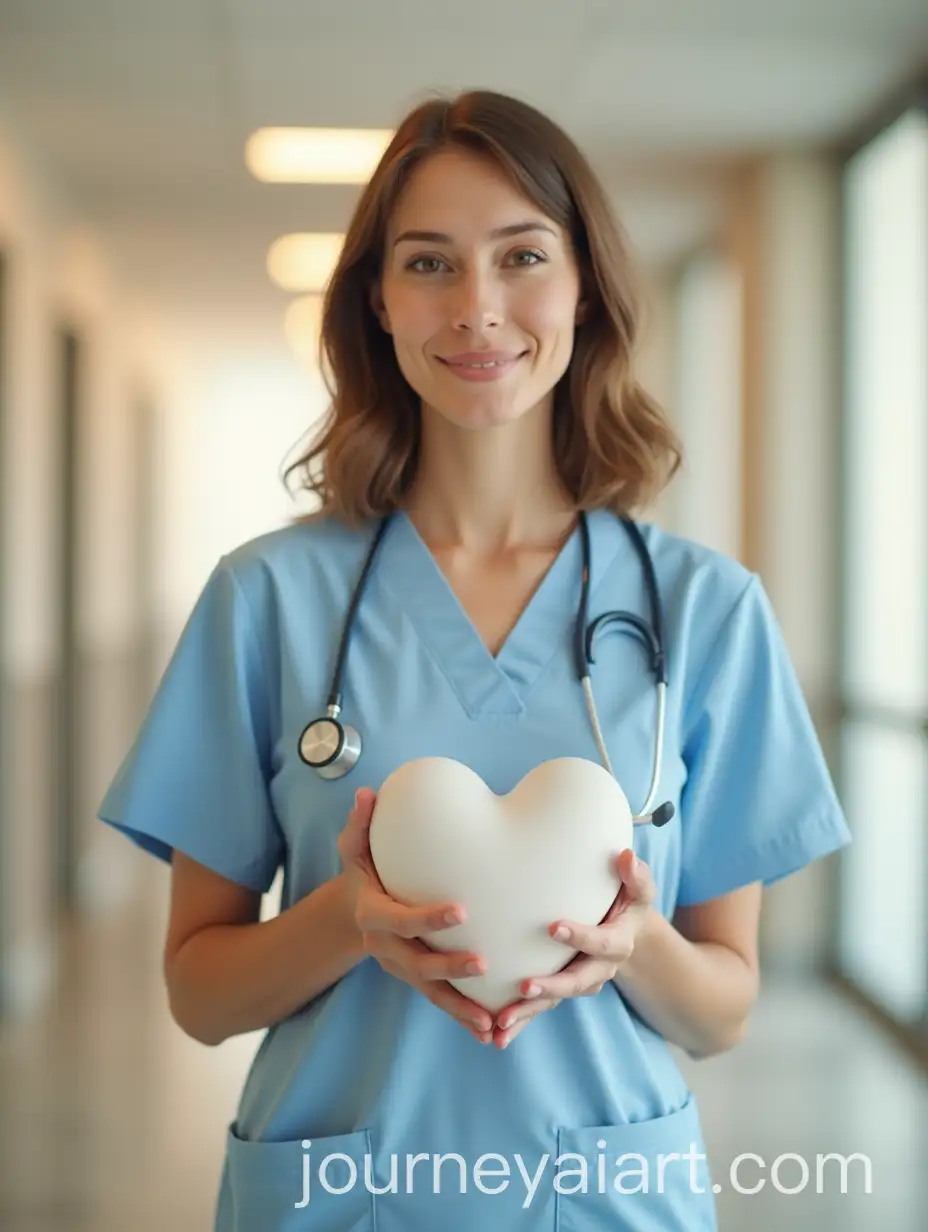 Female-Nurse-Holding-HeartShaped-Object-in-a-Calm-Compassionate-Hospital-Setting